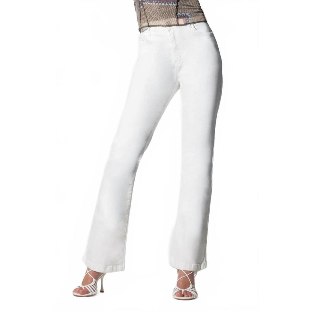 NEW OOLALA five pocket flare jeans in white